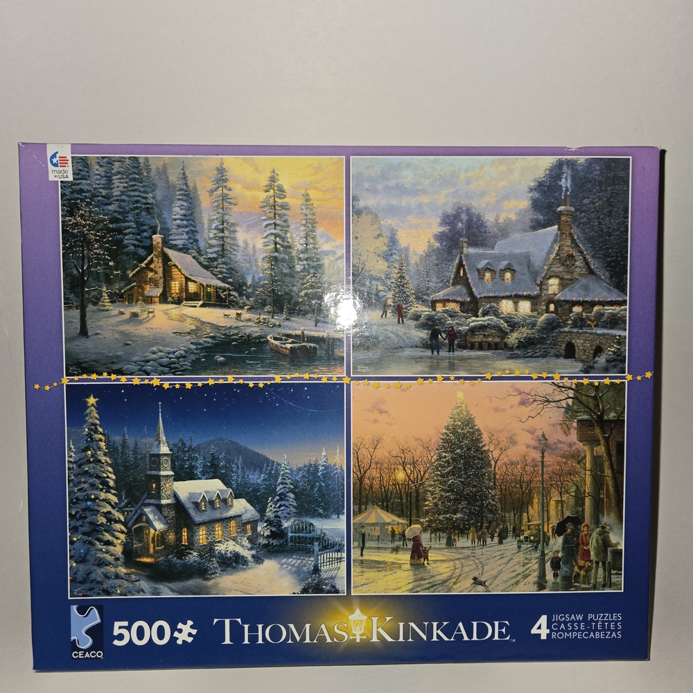 Ceaco Thomas Kinkade 4-in-1 Holiday Multipack Jigsaw Puzzle set - 500 Pieces ea.